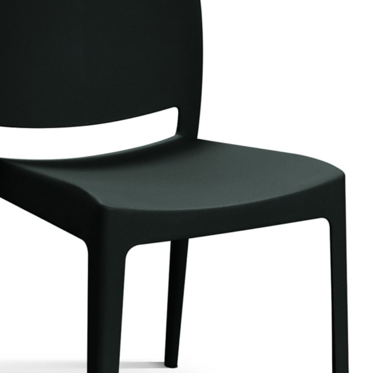 Set 6 sedie in polipropilene con schienale intrecciato nero