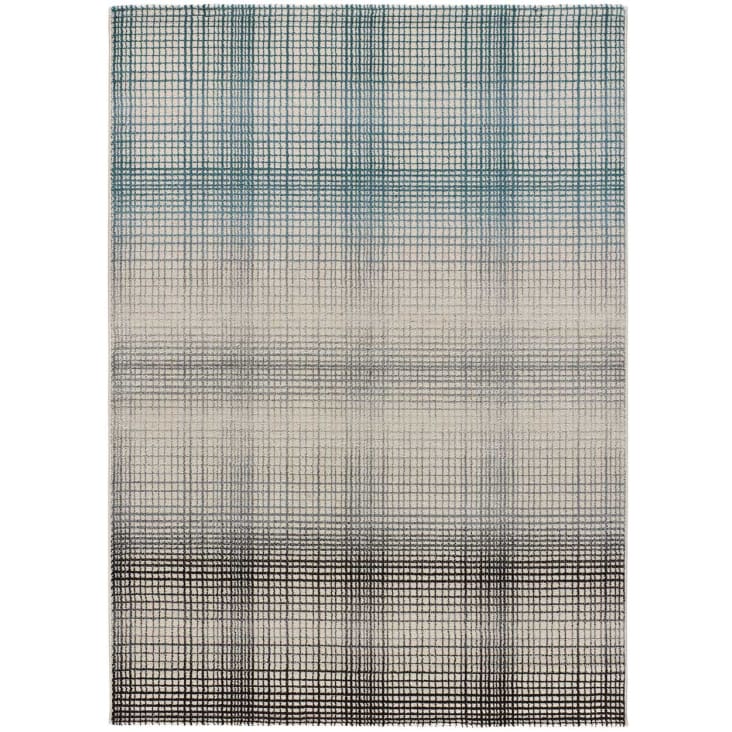 Tappeto geometrico grigio e blu, 133X190 cm EDEL