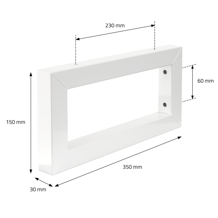 Set de 2 soportes de pared para estante flotante consola acero blanco