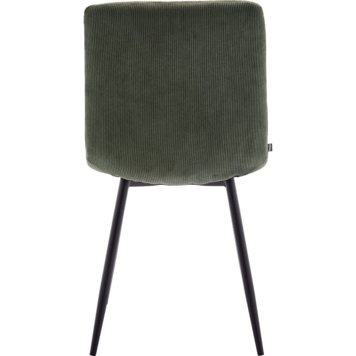 Fauteuil Hilda En Velours Côtelé Vert - Pieds En Bois Doré - Style Scandinave - Assise 43.5cm - Confort Assuré