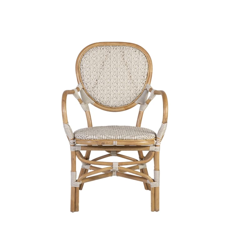 Set de 2 fauteuils en rotin blanc-Bistro cropped-2
