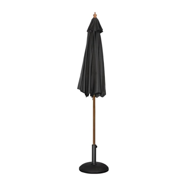 Parasol de terrasse à poulie en bois noir D 2,5 m cropped-2