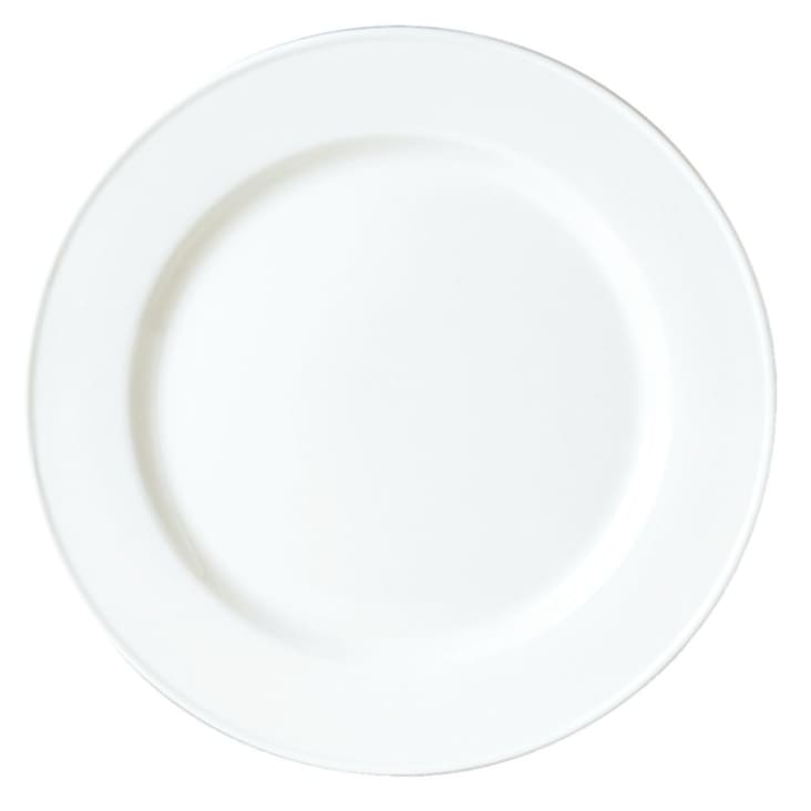 Lot de 24 assiettes rondes en porcelaine blanche D 23 cm-Slimline