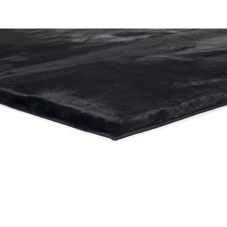 Tapis lavable extra doux noir, 80X150 cm-Fox cropped-3