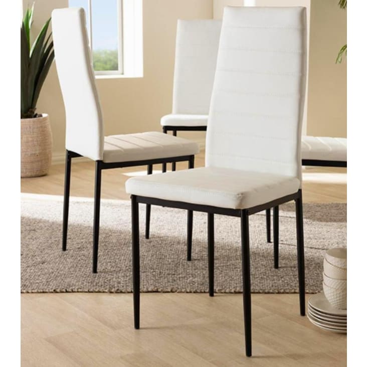 Pack 4 sillas comedor tapizada en polipiel. Patas madera de haya. I Tifon.es