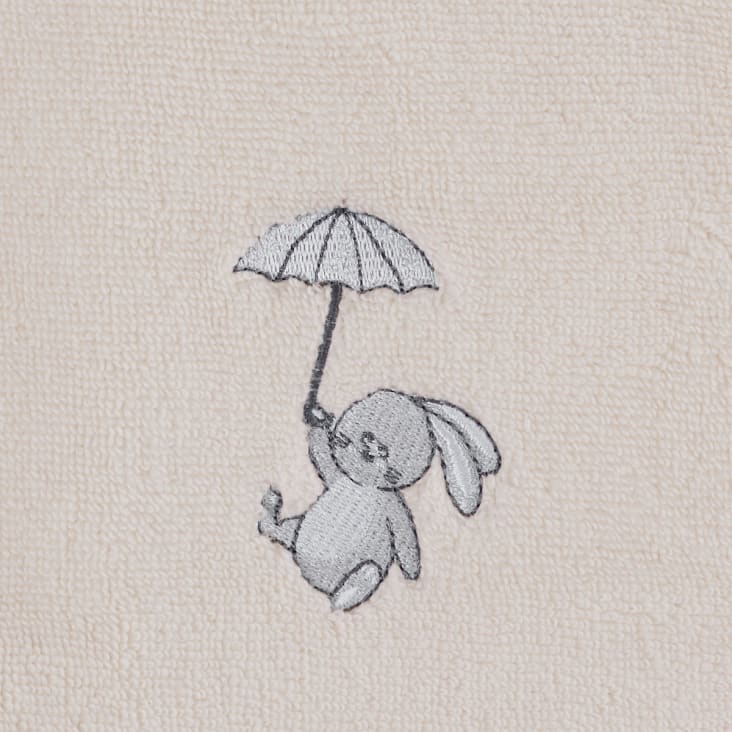 Drap de bain en coton peigné zéro twist  blanc cassé-Baby soft rain rabbit cropped-2
