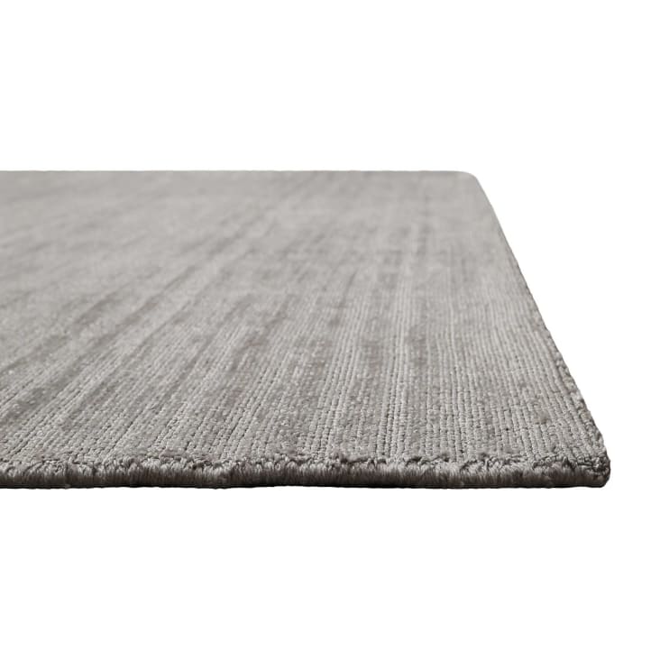 Tapis de couloir à poil ras effet soie gris clair 80x230-Miramonti cropped-2