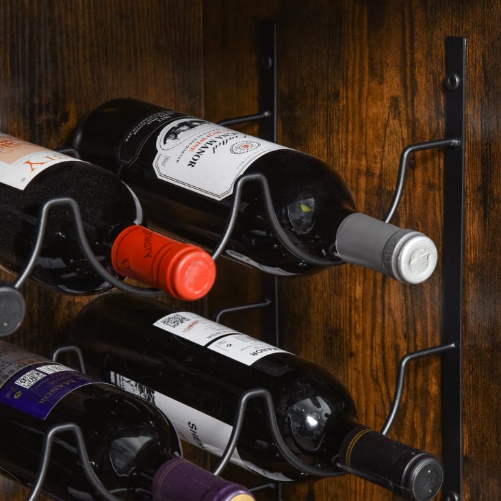 Casier à vin Casier à Verres à vin Casier à vin en Bois Massif, décoration  de Salle à Manger Murale Support de Meuble à vin Mural Porte-Verre à vin  Casier à vin,D (