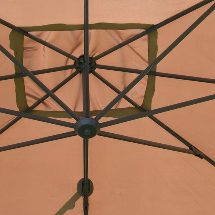 Parasol déporté 4x3 m rectangulaire taupe