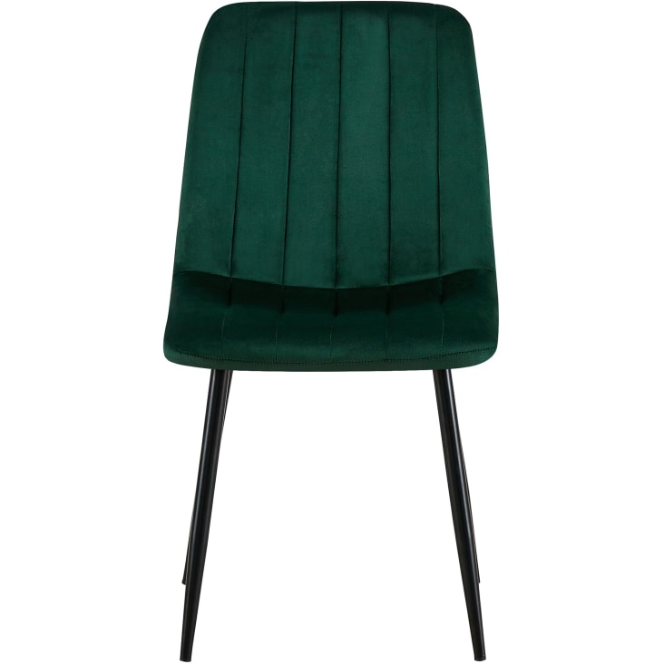 Chaise de salle à manger avec pieds métal assise en velours Vert-DIJON cropped-3
