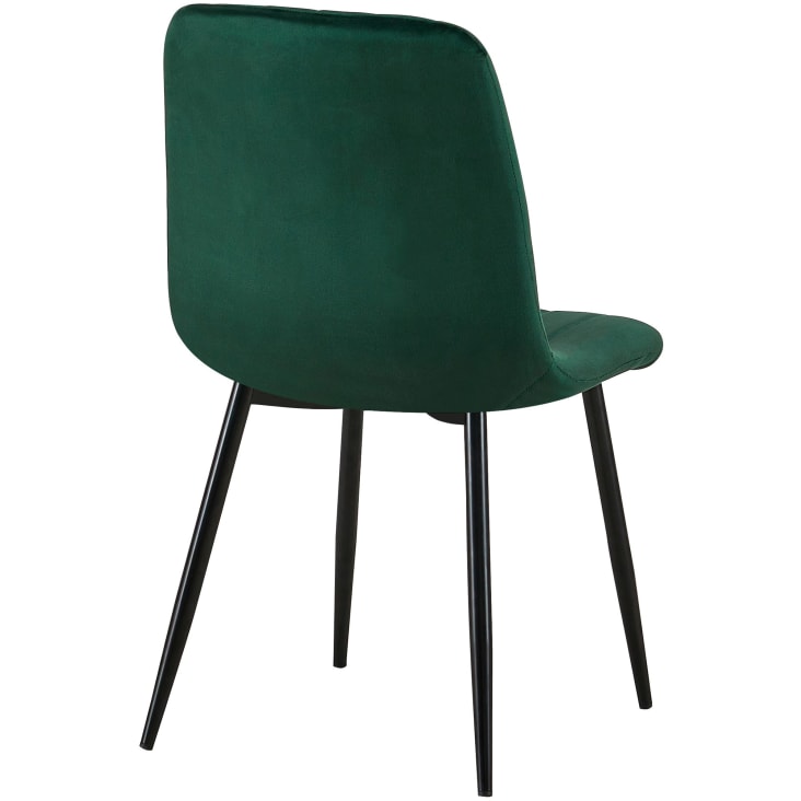 Chaise de salle à manger avec pieds métal assise en velours Vert-DIJON cropped-5