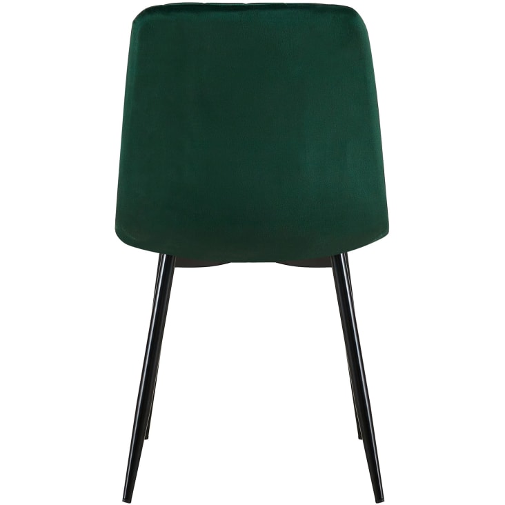 Chaise de salle à manger avec pieds métal assise en velours Vert-DIJON cropped-6