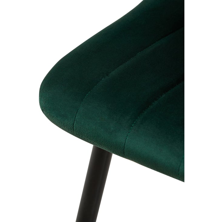 Chaise de salle à manger avec pieds métal assise en velours Vert-DIJON cropped-7