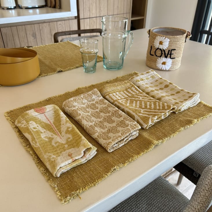 Lot de serviettes de table en tissu jacquard de confection provençale