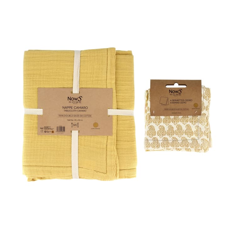 Set d'une nappe et 8 serviettes de table jaune-Camaro cropped-5