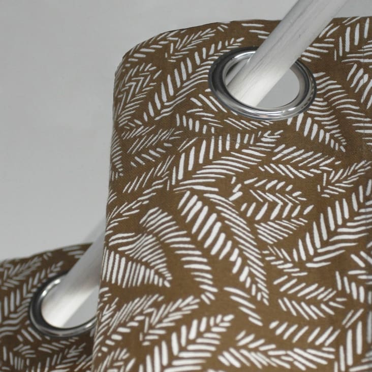 Rideau oeillets imprimé en coton bronze 140x240-Teranga inaya cropped-2