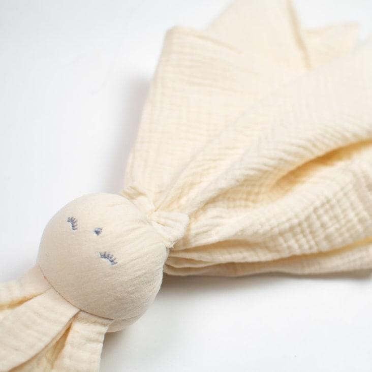 Doudou lapin personnalisable, coton bio - 100% Made in France