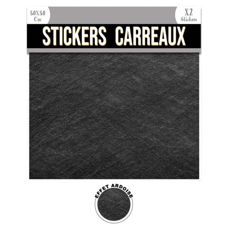 2 stickers effet ardoise 30 x 30 cm noir Maisons du Monde