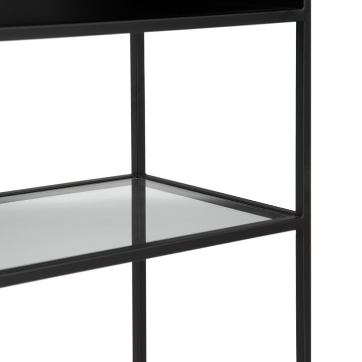 Maison Exclusive Estantería 5 niveles cristal templado negro 40x40x130 cm
