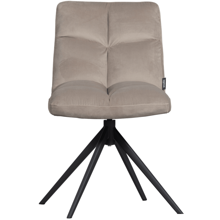 Chaise de table pivotant en velours sable-Vinny