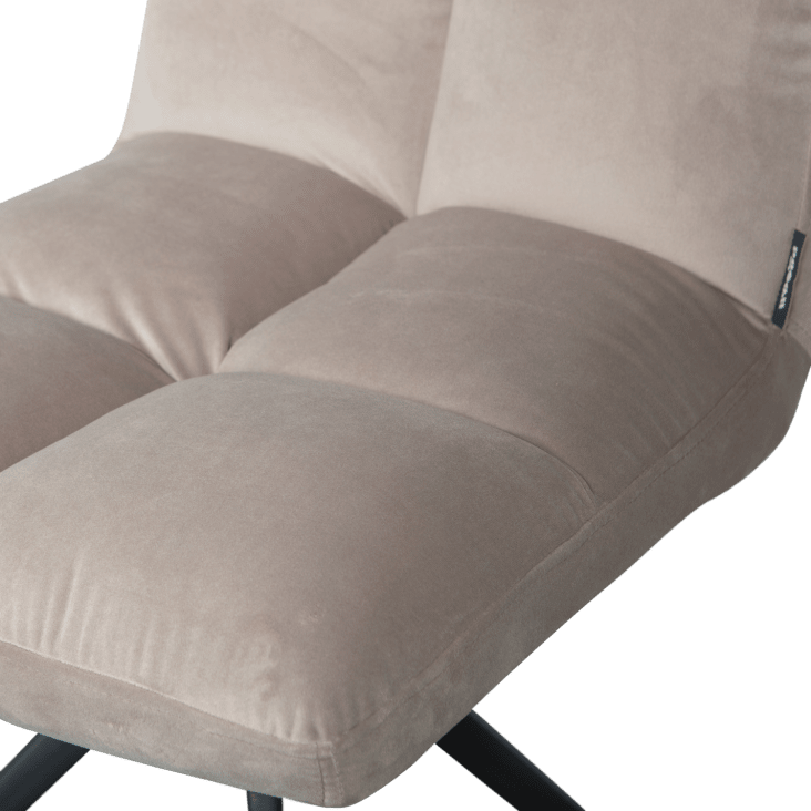 Chaise de table pivotant en velours sable-Vinny cropped-3
