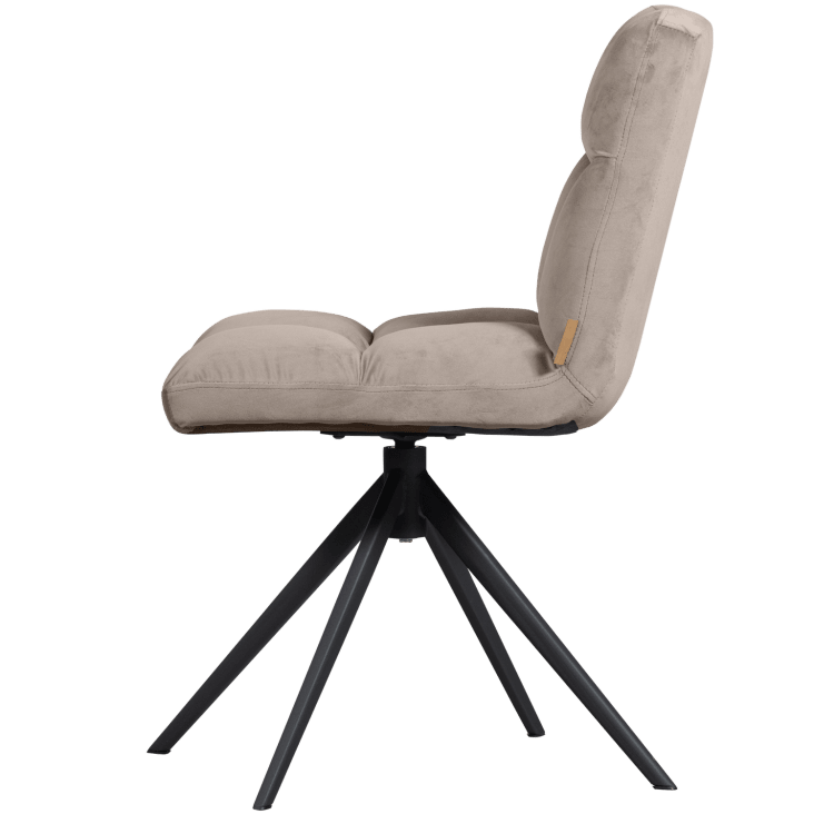 Chaise de table pivotant en velours sable-Vinny cropped-5