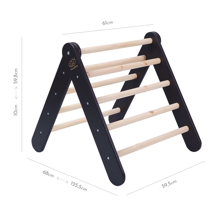 Triangolo Arrampicata con Scivolo per Bambini - Montessori Nero