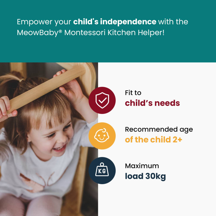 Joyz Tour d'Apprentissage pour Enfants, Chaise d'Observation Montessori à  partir de 1 an, Bois
