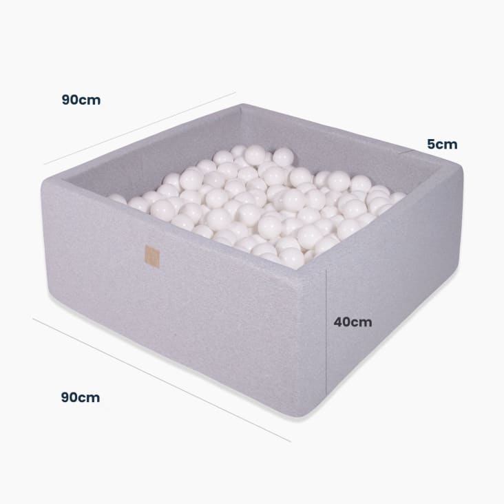 MeowBaby® Piscine Balles Pour Bébé Rond 90x40cm/300 Balles 7cm Fabriqué En  UE, Coton, Gris Clair: Blanc/D'or/Transparente/Menthe