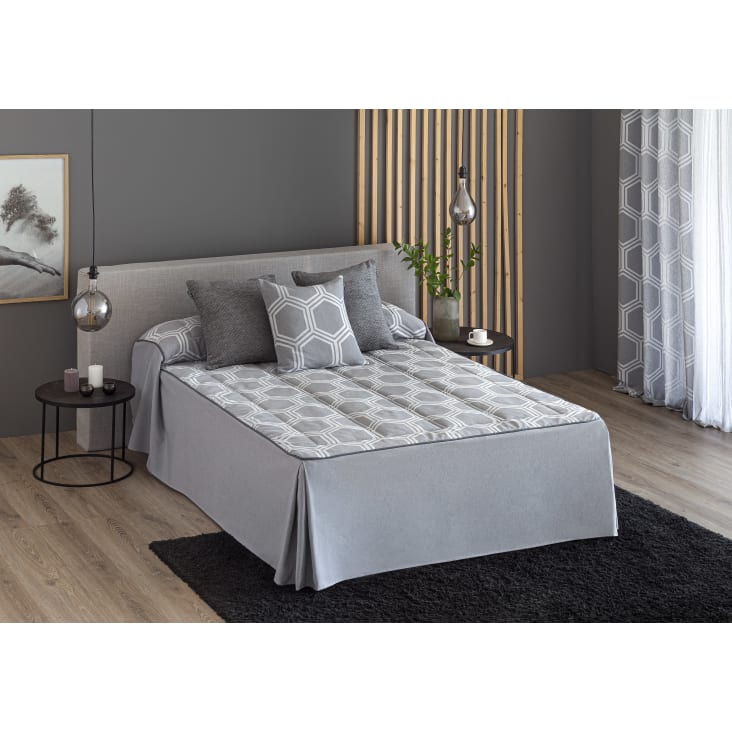 Colcha Edredón jacquard gris cama 105 (105x225+50 cm) UTIEL | Monde
