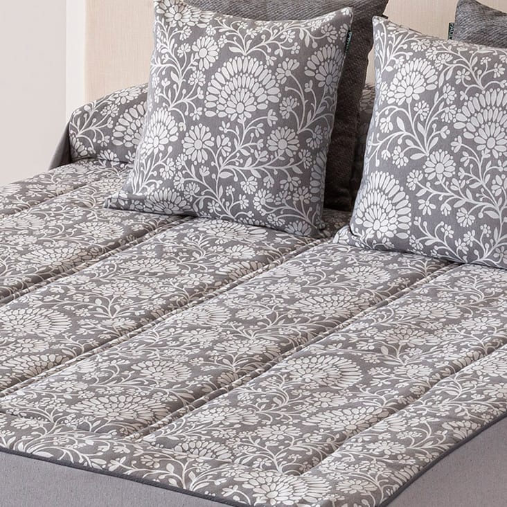 Colcha Edredón acolchada jacquard gris cama 135 (135x225+50 cm) UTIEL