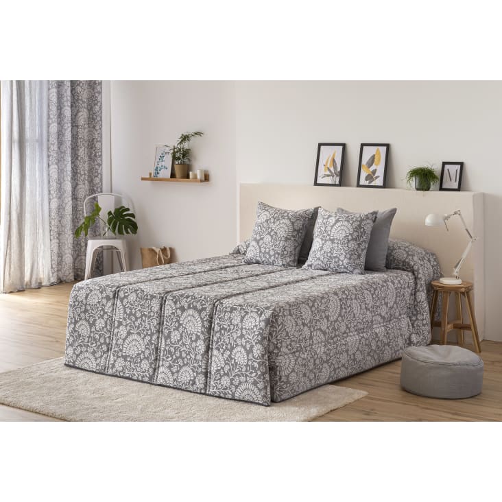película giro Garantizar Edredón confort acolchado 200 gr jacquard gris cama 105 (190x265 cm) TURIA  | Maisons du Monde