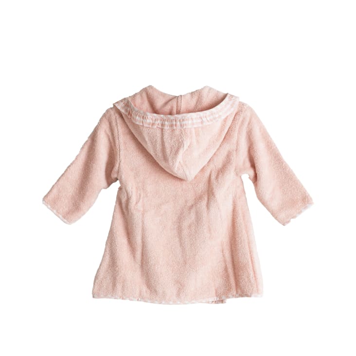 Peignoir enfant coton bio cache coeur capuche brod rose REVE