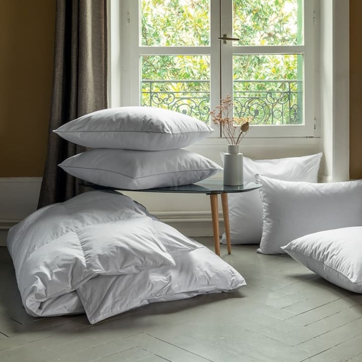 Oreiller rectangulaire mi ferme duvet d oie blanc 50 x 70 cm Nuage