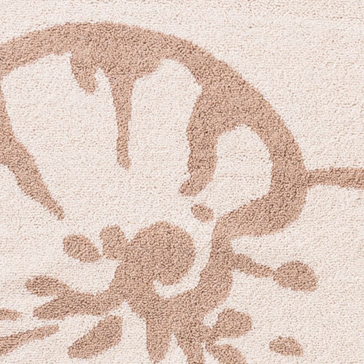 Tapis de bain coton jacquard beige 50 x 90 cm-Recif cropped-2