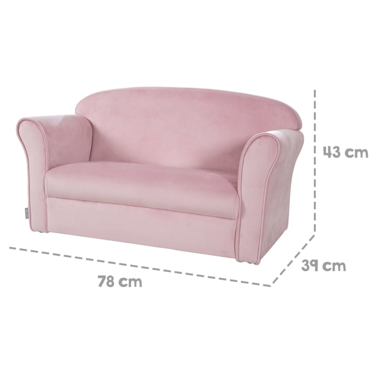 Poltrona Per Bambini Lil Sofa In Velluto | Con Piedini In Legno, Dai 18 Mesi, Rosa - Foto 3