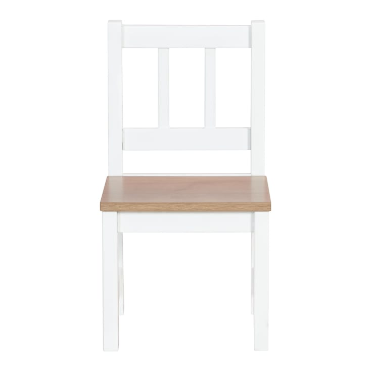 WOODY Monde Weiß/Holz du 2 Tisch 1 | Kindersitzgruppe, Stühle Maisons - und