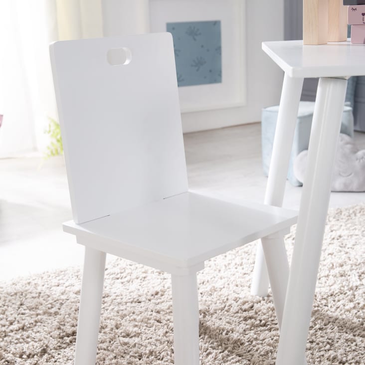 Kindersitzgruppe, 2 Stühle und 1 Tisch, weiß | Maisons du Monde