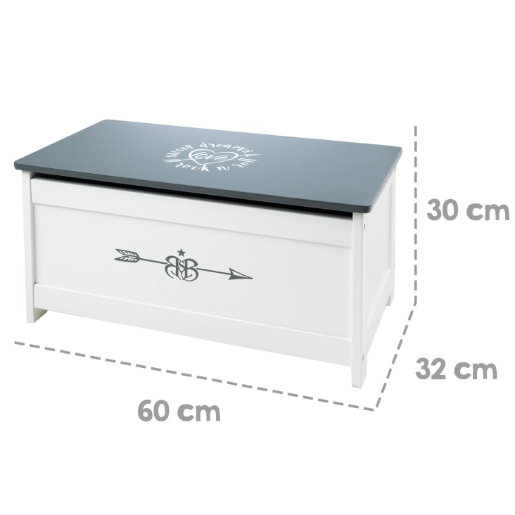 Roba Contenitore Rock Star Baby 3 - Scatola In Tela 34x34x34 Cm - Portaoggetti Per Giocattoli, Peluche E Biancheria - Grigio