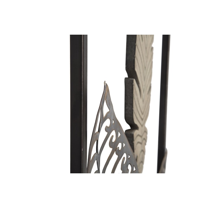 Pannello decorativo 3D in metallo e legno marrone cm 75x2,5x87 FOGLIE