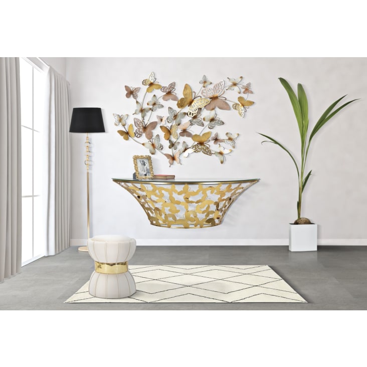 Pannello decorativo 3D in metallo con farfalle cm 132x3,5x95,5 BUTTERFLIES