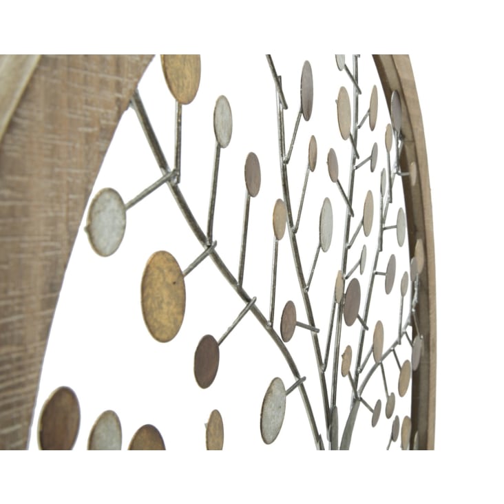 Albero decorativo in alluminio dorato e legno di mango Albero della vita  Misura 3