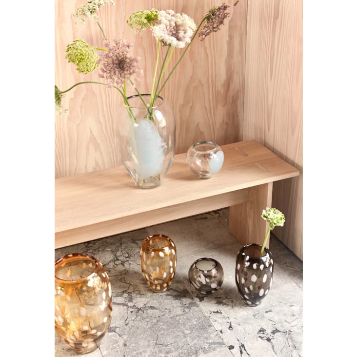 Vase orange en verre Ø21,5xH35cm Jali Maisons du Monde