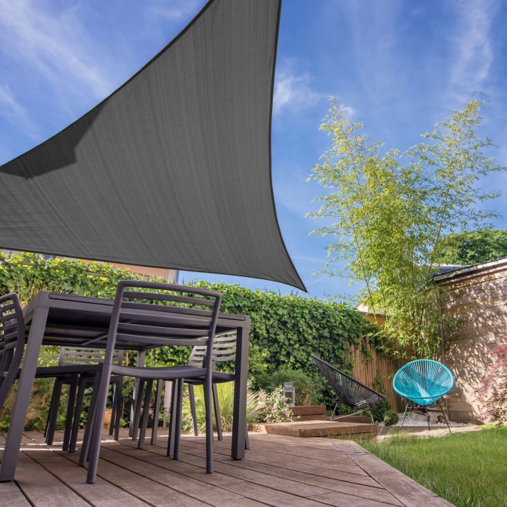 Vela ombreggiante tenda parasole triangolare 3x3x3 polietilene grigio SOLE