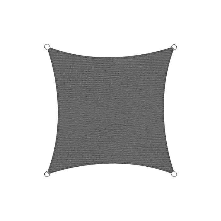 Toile d'ombrage carré 3,6x3,6 m en polyéthylène gris-SOLE