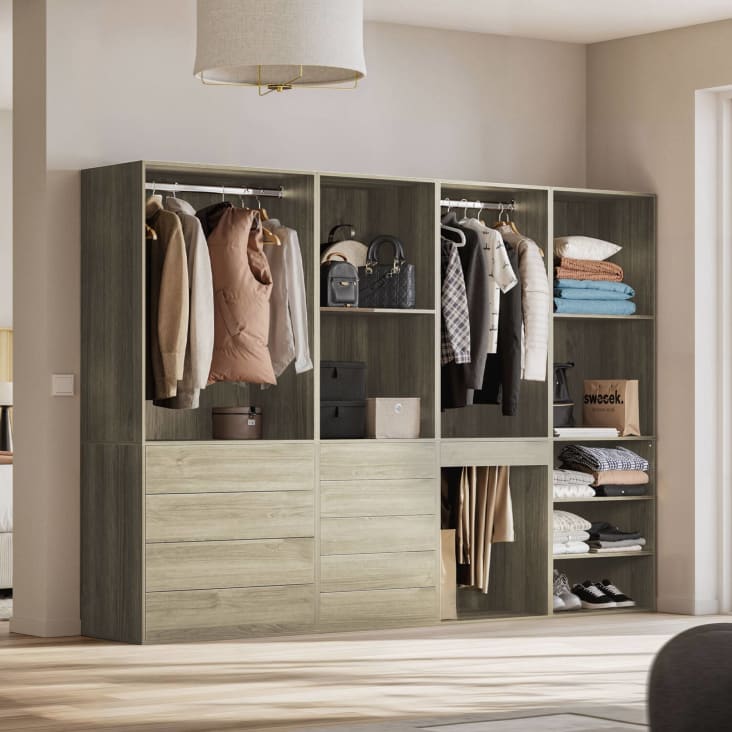 Kit dressing modulable avec 4 éléments, naturel Modulo | Maisons du Monde