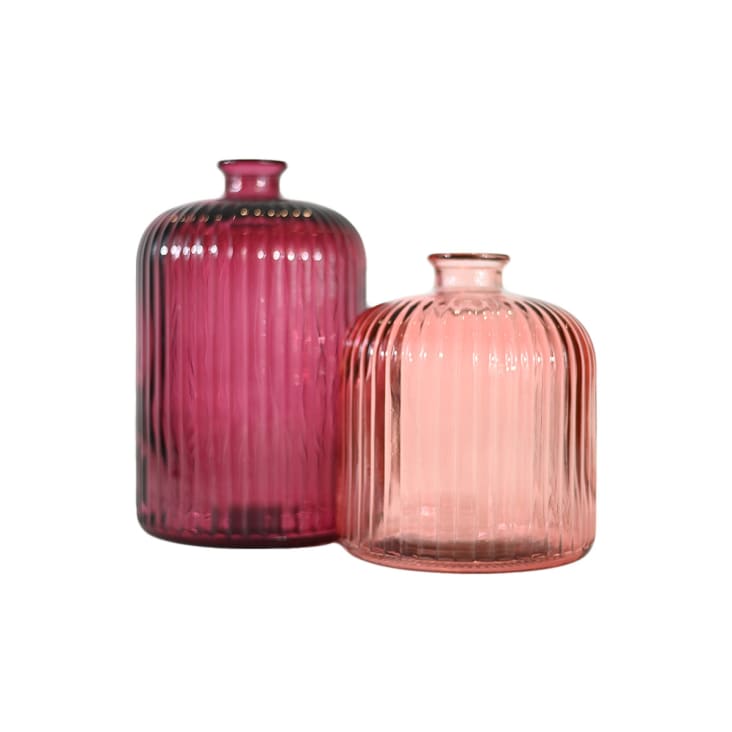 Vase En Verre Sicellé – Vintage, Transparent, Motif Carrés, Relief, Hauteur 8,5 Pouces