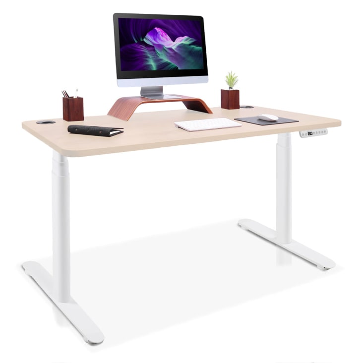 Bureau ordinateur design blanc décor Origami sur mesure