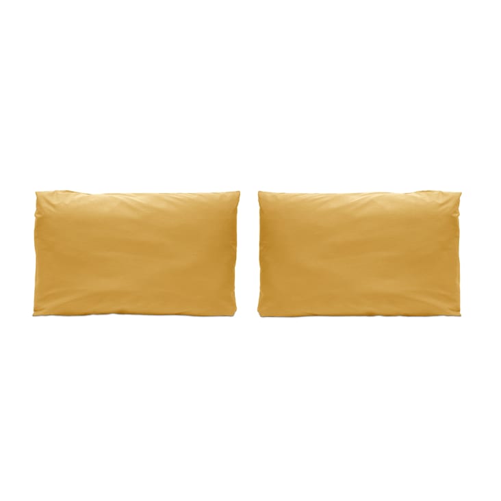 2 Taies d'oreiller en percale de coton 50x75  cm moutarde-PURE TO