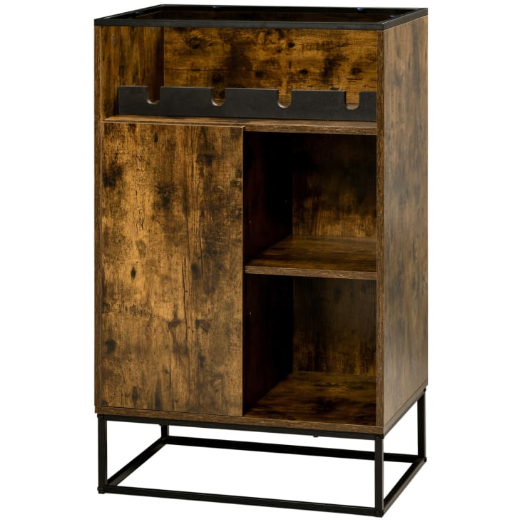 Mobile Portabottiglie HOMCOM Con Porta Calici - Per 20 Bottiglie, Anta Vetro, 80x36x85cm, Bianco - Foto 9